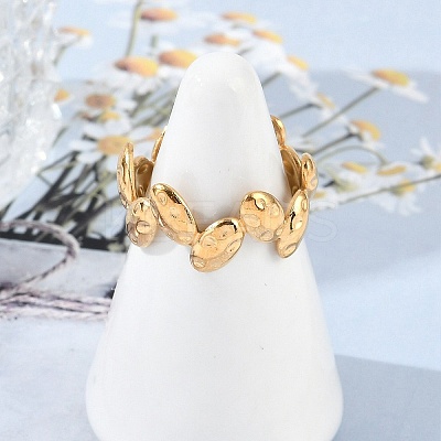 304 Stainless Steel Open Cuff Rings for Women LS-RJEW-A056-02G-1