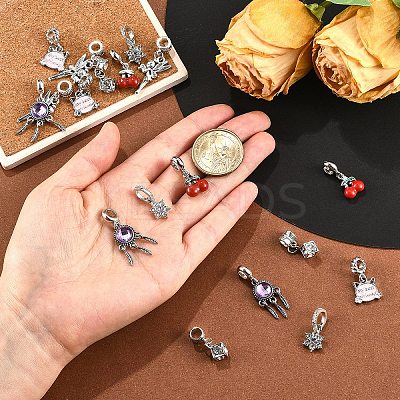 18Pcs 6 Styles Alloy Enamel with Crystal Rhinestone European Dangle Charms FIND-YW0006-85-1