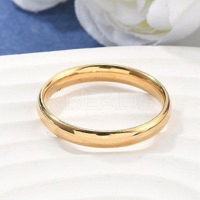 304 Stainless Steel Flat Plain Band Rings STAS-I160-D-G-1