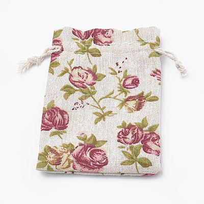Polycotton(Polyester Cotton) Packing Pouches Drawstring Bags ABAG-T006-A10-1