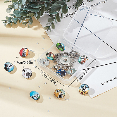 DIY Half Round Pendant Necklace Making Kits DIY-SC0019-99C-1