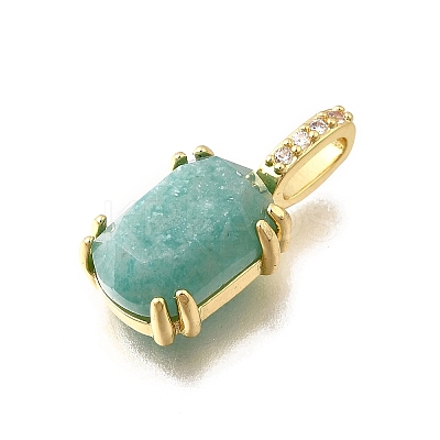 Natural Amazonite Faceted Oval Pendants KK-F899-03B-G-1