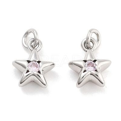 Brass with Cubic Zirconia Pendants KK-P271-38A-02P-1
