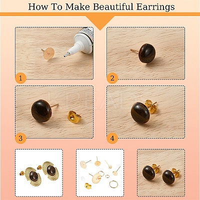DIY Iron Stud Earring & Ear Nuts & Jump Rings Jewelry Making Findings Kits DIY-YW0010-57-1