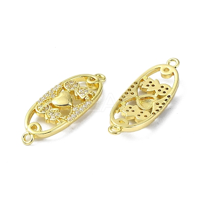 Rack Plating Brass Micro Pave Clear Cubic Zirconia Pendants KK-R157-02G-1