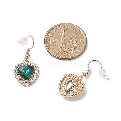 Alloy Rhinestone Heart Dangle Earrings EJEW-JE05149-1