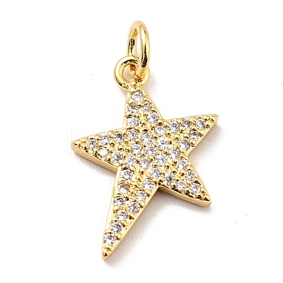 Brass Micro Pave Cubic Zirconia Pendants KK-E015-14G-1