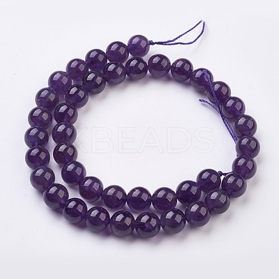 Natural Amethyst Bead Strands G-J376-20-10mm-1