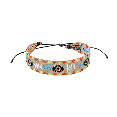 Cotton Flat Cord Bracelet with Wax Ropes PW-WG81226-07-1