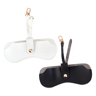 2Pcs 2 Colors Portable PVC Leather Glasses Cases AJEW-PH0004-53-1