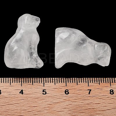 Natural Quartz Crystal Carved Dog Figurines DJEW-L023-A03-1