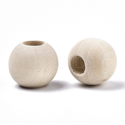 Natural Unfinished Wood Beads X-WOOD-Q038-15mm-1