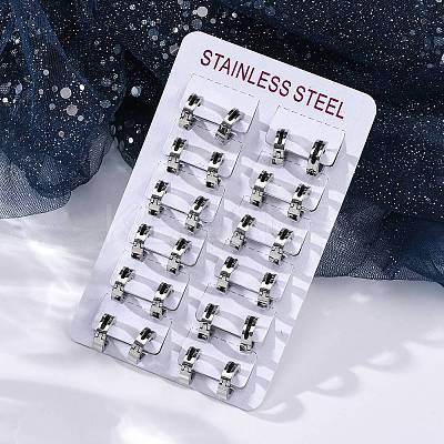304 Stainless Steel with Enamel Hoop Earrings EJEW-M001-21A-P-1