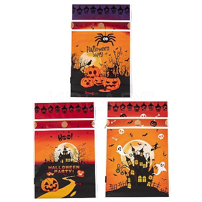 50Pcs Rectangle Halloween Candy Plastic Bags ABAG-U001-01M-1