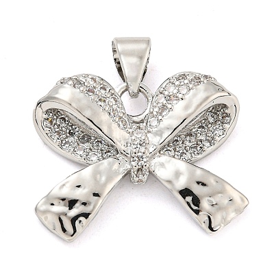 Brass Micro Pave Clear Cubic Zirconia Pendants FIND-Z044-05P-1