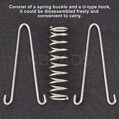 6Pcs Stainless Steel Camping Tent Spring Buckle AJEW-FH0001-47-1