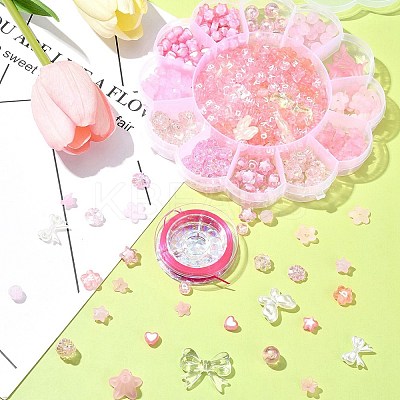 DIY Acrylic & ABS Plastic Imitation Pearl Beads Bracelets Jewelry Making Kits DIY-FS0006-24C-1