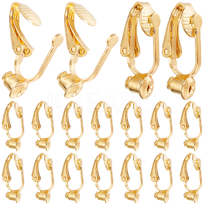 40Pcs Brass Clip-on Earring Converters Findings KK-SC0004-20-1