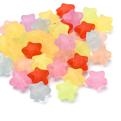 Rubberized Style Frosted Acrylic Beads FACR-CJ0001-16-1