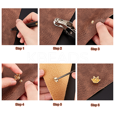 32Pcs 2 Colors Alloy Crown Nipple Studs Rivets FIND-WR0006-14-1