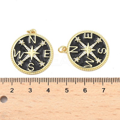 Eco-Friendly Brass Micro Pave Clear Cubic Zirconia Enamel Pendants ZIRC-C024-01G-01-1-1