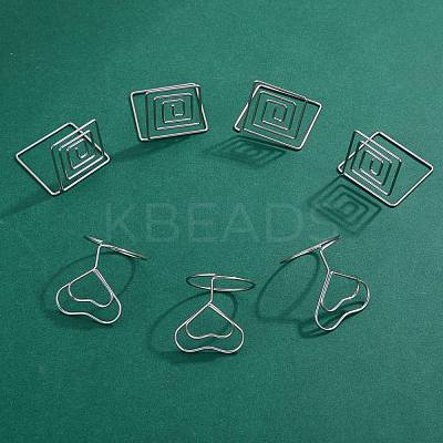 18Pcs 3 Style Carbon Steel Place Card Holders AJEW-SZ0001-80S-1
