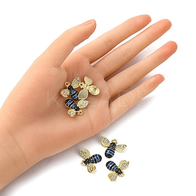 6Pcs Rack Plating Alloy Enamel Pendants ENAM-YW0002-56G-1