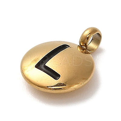 304 Stainless Steel Black Enamel Charms STAS-R009-01G-L-1