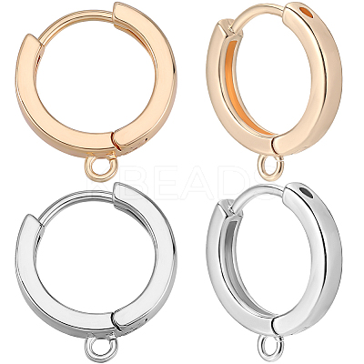 16Pcs 2 Colors Brass Hoop Earrings Findings KK-BBC0013-93-1