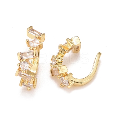 Cubic Zirconia Star Cuff Earrings EJEW-A069-17G-1