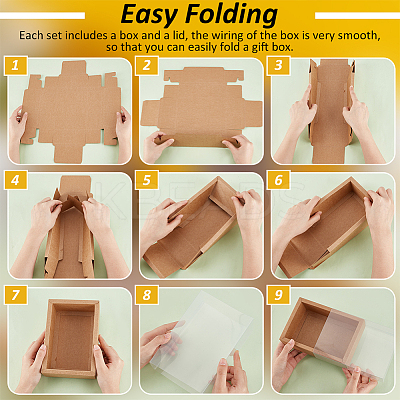 Rectangle Kraft Paper Drawer Boxes CON-WH0089-119C-1