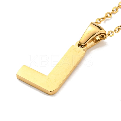Ion Plating(IP) Initial Letter 304 Stainless Steel Pendant Necklaces NJEW-M199-01G-L-1