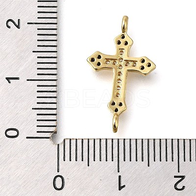 Brass Pave Black & Clear Cubic Zirconia Connector Charms KK-M101-02D-G01-1
