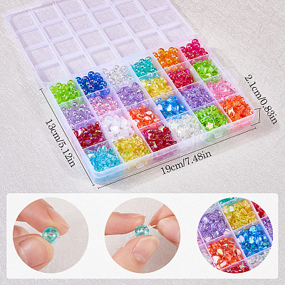 880pcs 24 Styles Eco-Friendly Transparent Acrylic Beads TACR-SP0001-23-1