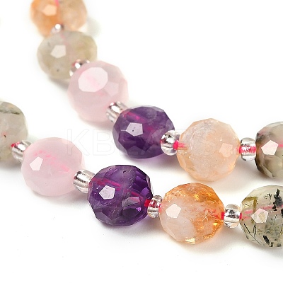Natural Amethyst & Prehnite & Rose Quartz & Citrine Beads Strands G-B153-A12-1