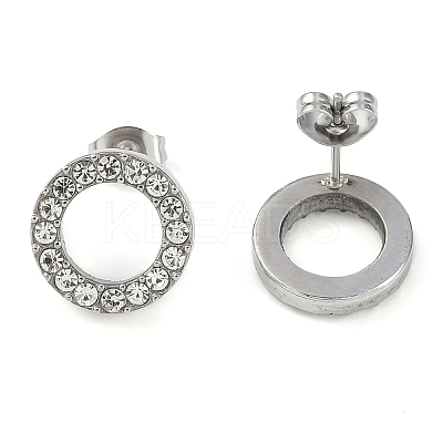 304 Stainless Steel Stud Earrings EJEW-C099-09P-02-1