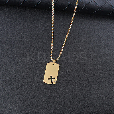 201 Stainless Steel Crystal Rhinestone Pendant Necklaces FS-WGBCC8A-04-1