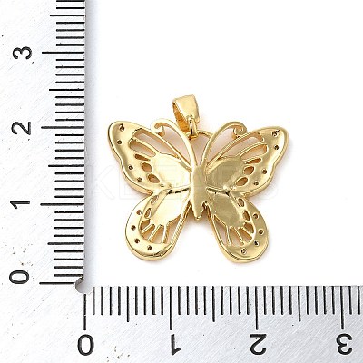Brass Micro Pave Clear Cubic Zirconia with Acrylic Pendants KK-G483-08G-1