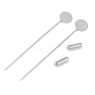 Brass Lapel Pin Base Settings LS-KK-WH0045-025A-P-1