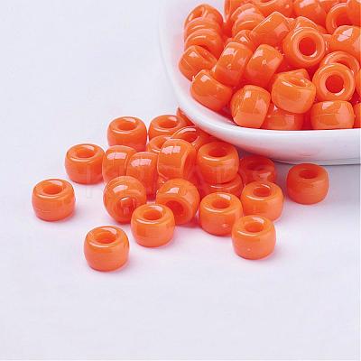 Opaque Acrylic European Large Hole Beads PL338-3-1