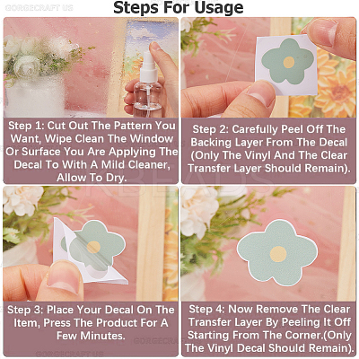 PVC Self Adhesive Flower Car Sticker DIY-WH0453-57A-1
