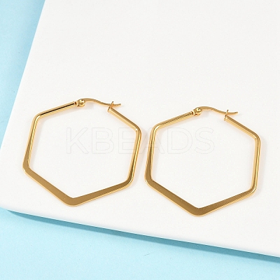 201 Stainless Steel Angular Hoop Earrings EJEW-F205-13G-A-1