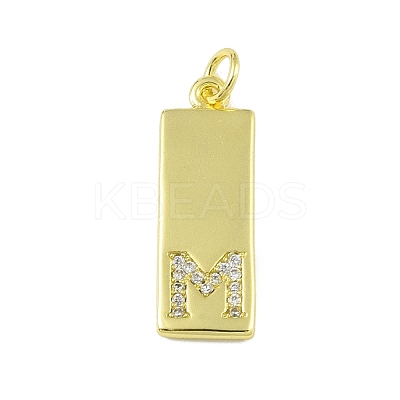 Brass Micro Pave Clear Cubic Zirconia Pendants KK-P266-06G-M-1