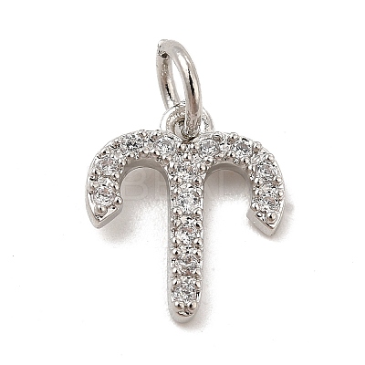 Brass Micro Pave Cubic Zirconia Charms KK-E077-02P-08-1