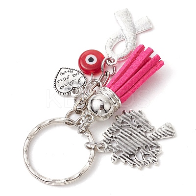 6Pcs 6 Colors Ribbon Keychain KEYC-JKC00939-1