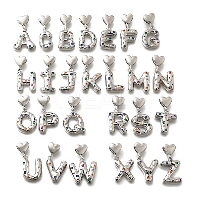 26Pcs Brass Micro Pave Cubic Zirconia Pendants KK-R218-12P-1