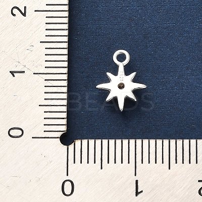 925 Sterling Silver Clear Cubic Zirconia 8-Pointed Star Charms STER-U009-06S-1