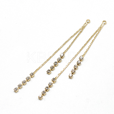Brass Boston Link Chain Tassel Big Pendants X-KK-T032-167G-1