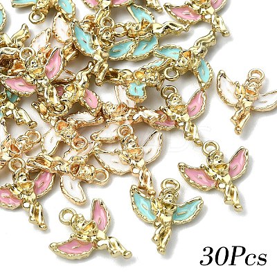 30Pcs 3 Colors Alloy Enamel Pendants ENAM-YW0004-78B-1