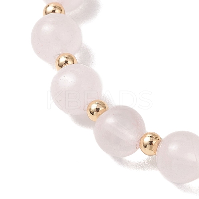Natural Rose Quartz & Synthetic Turquoise Stretch Bracelets BJEW-JB13475-1